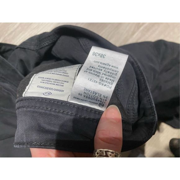 AG Everett SUD SUEDED SLIM STRAIGHT LEG Shadow Black Pants, Sz 38 x 36, MP $198 - Picture 7 of 13